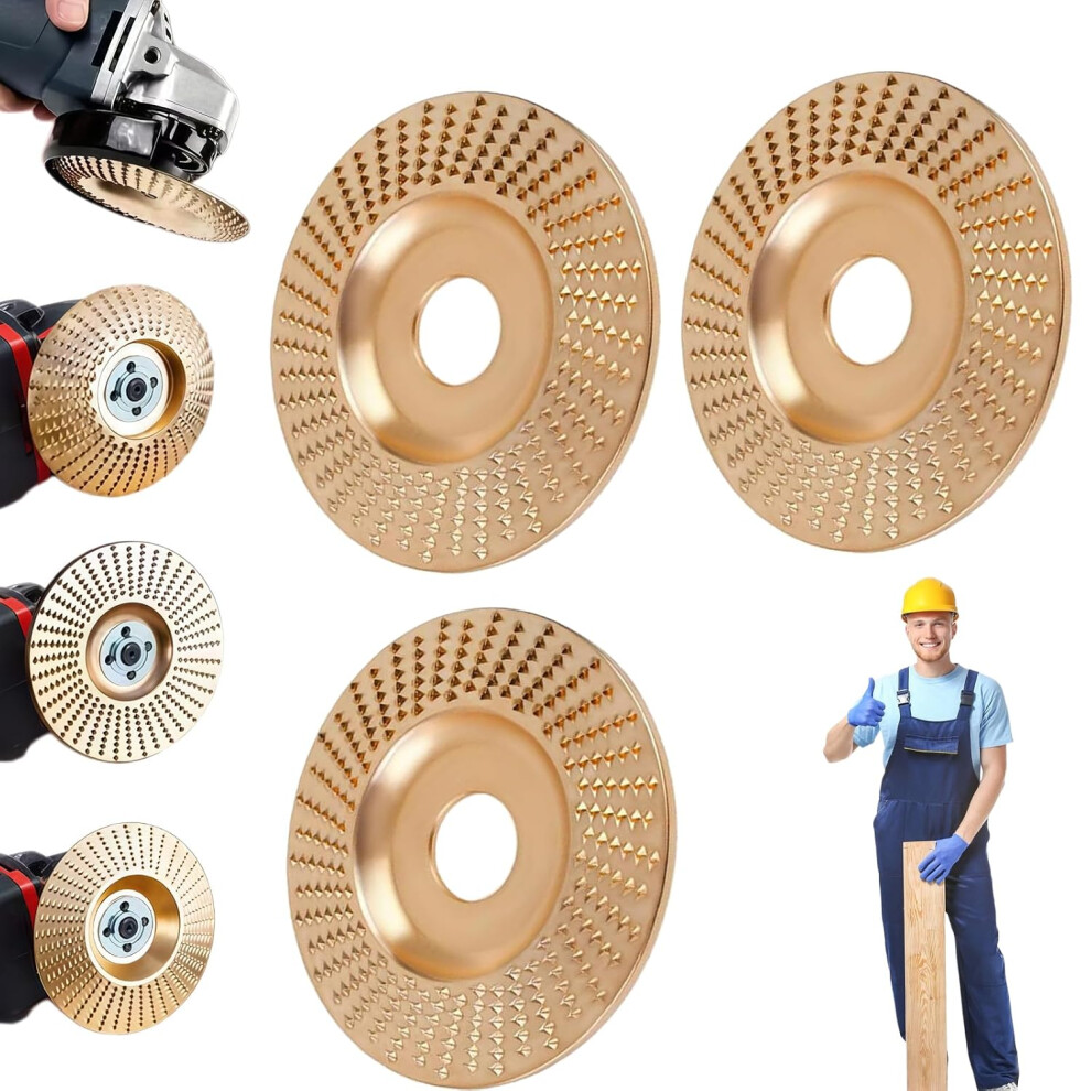 (3*Flat Surface, -) Tungsten Carbide Wood Grinding Disc Set, Angle Grinder Polishing Pad 5437706475804