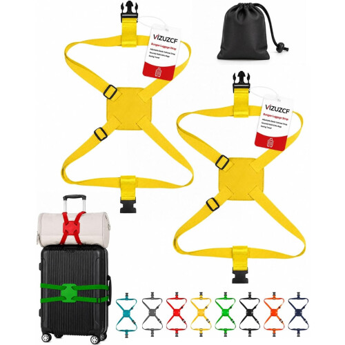 (Yellow, -) Sangle bagages, ajustable, 2 pièces