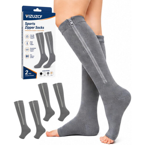(Open Toe-2pcsd, One Size) Chaussettes compression, sport