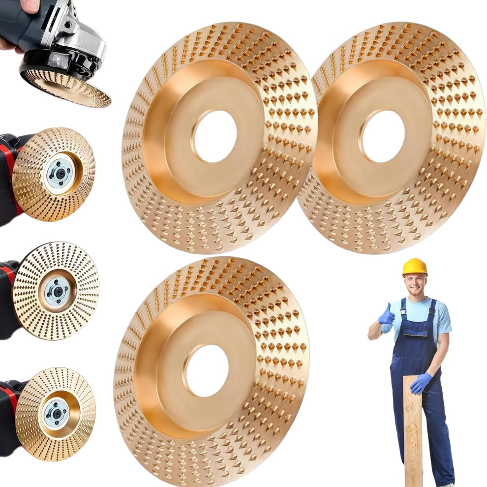 (3*Curved Surface, -) Tungsten Carbide Wood Grinding Disc Set, Angle Grinder Polishing Pad 5437706475798