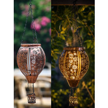 (Petal, -) Solar-Powered Hot Air Balloon Lantern, Waterproof Outdoor Hanging Light