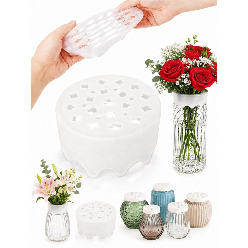 (White, 3pcs) Silicone Bloemschikgrid - Herbruikbare Bloemenorganizer