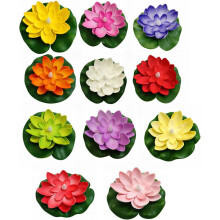 (12PCS, -) Solar Lily Floating Pool Lights, Glowing Artificial Lotus Lantern