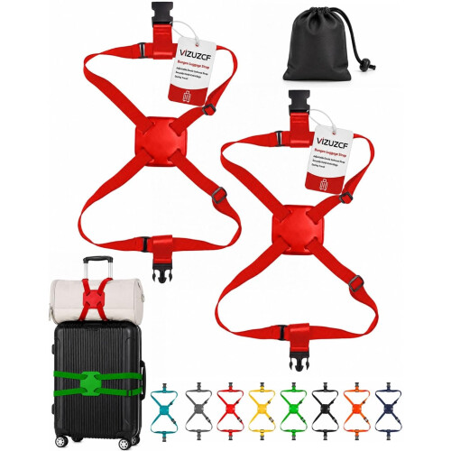 (Red, -) Sangle bagages, ajustable, 2 pièces