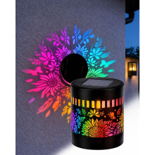 (color-Sunflower, -) Decorative Solar Mandala Lights, Metal Outdoor Fence Wall Lamp