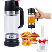 (Black, -) Honigspender, Glas, Tropffrei, 12oz, Basis, Sirup, Pfannkuchen, Ahorn, Schwarz, Behälter