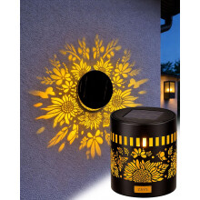 (sunflower, -) Decorative Solar Mandala Lights, Metal Outdoor Fence Wall Lamp