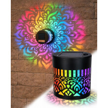 (Datura, 1pc) Solar Mandala Wall Light, Colour Changing Waterproof Fence Projector
