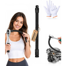 (9.8in, -) Flexible Socket Extension Bar, 360 Flex Rod for Tight Spaces