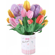 (Tulips, -) Pop Up 3D-kukkakimppukortit, äitienpäivä-syntymäpäiväkortit