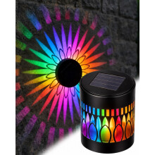 (color- Blooming, -) Decorative Solar Mandala Lights, Metal Outdoor Fence Wall Lamp