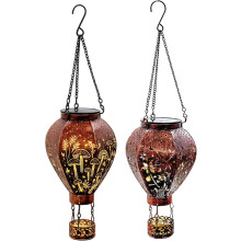 (Hummingbird+Mushroom, -) Solar-Powered Hot Air Balloon Lantern, Waterproof Outdoor Hanging Light
