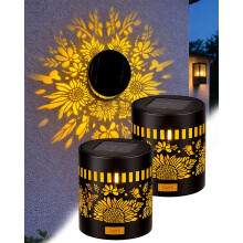 (sunflower, -) Decorative Solar Mandala Lights, Metal Outdoor Fence Wall Lamp