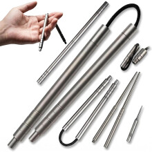 (1PCS, -) 5-in-1 Titan Essstäbchen & Fidget Tool, Kollapsibel, Camping, Wandern, Büro, Stressabbau, 1 Stk