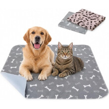 (Gray, Medium) Washable Puppy Pee Pad with Pheromones, Non-Slip Dog Training Pad