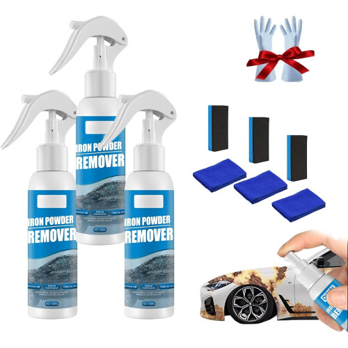 (3 PCS, -) 3PCS Iron Powder Rust Remover Spray, Multi-Functional Quick-Acting