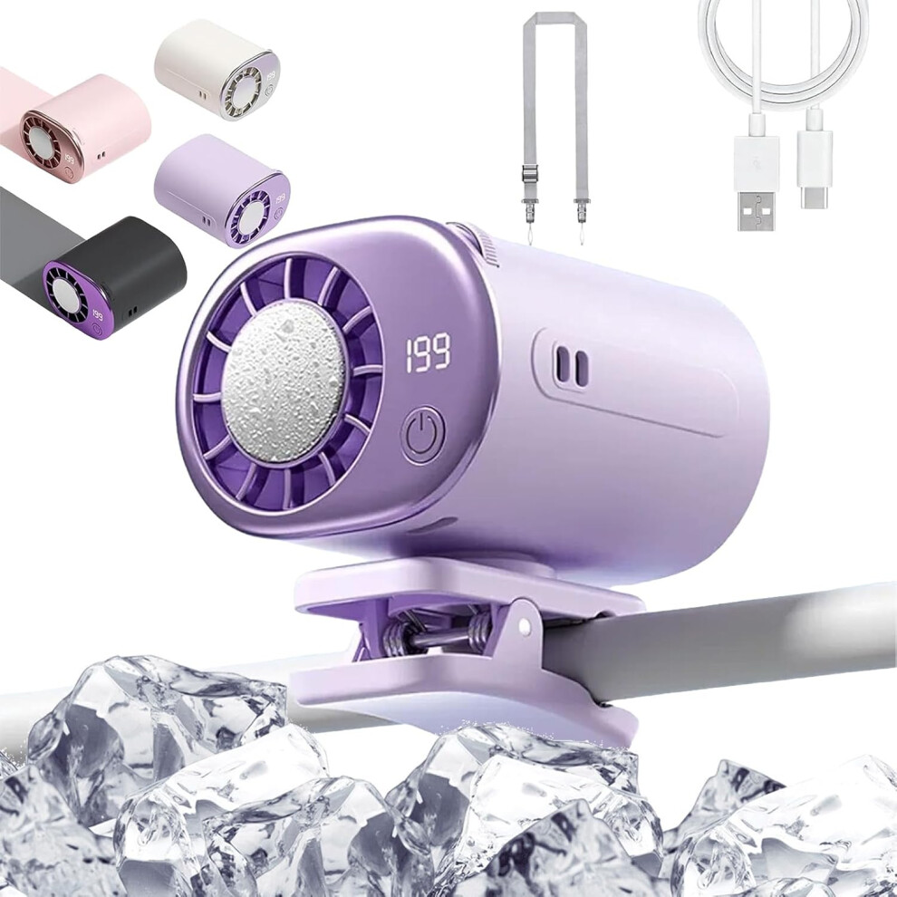 (, -) 2026 Car Clip On Air Conditioner Fan, 360 Rotation Usb Rechargeable Purple 5437706482154