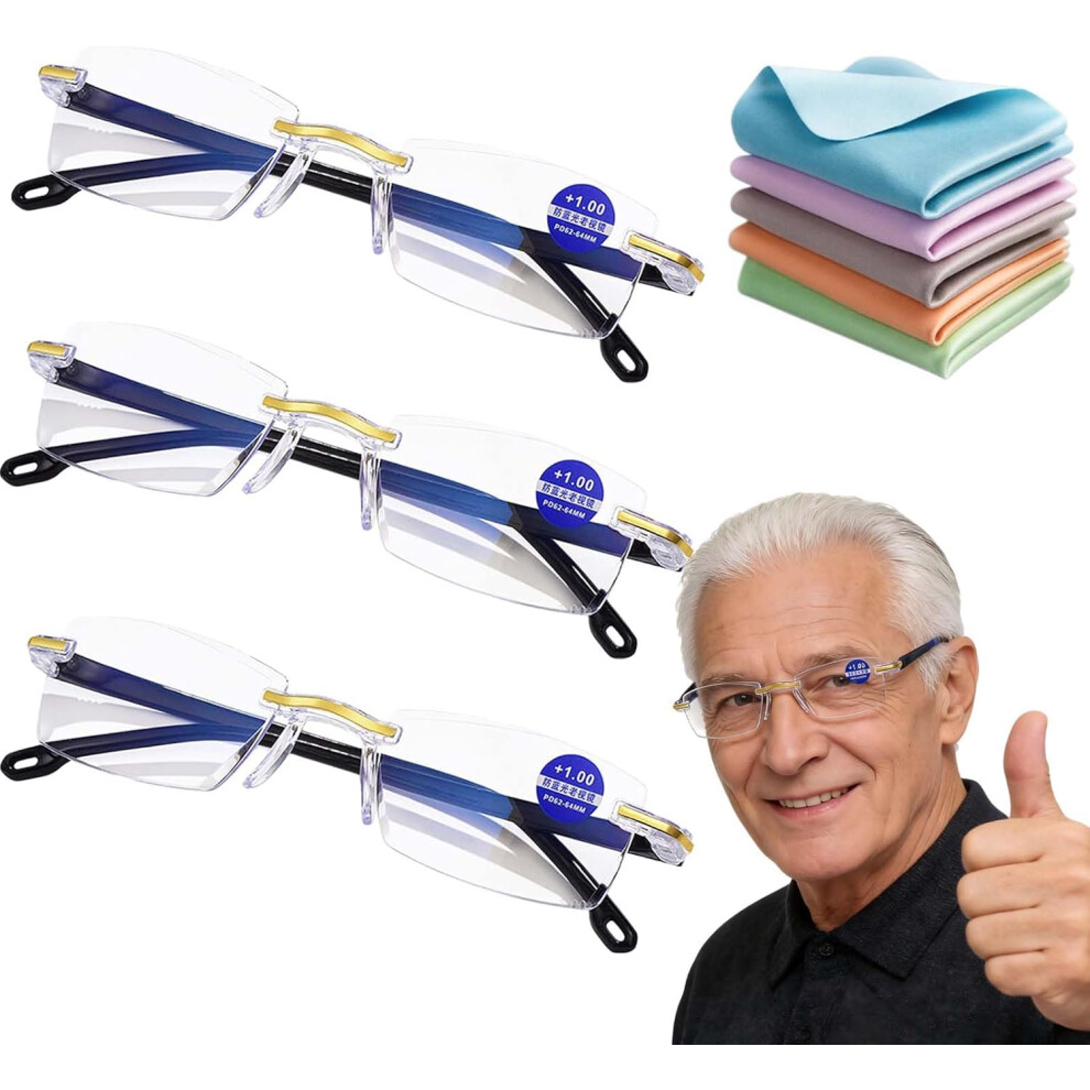 Oimg (3Pc, -) Self Adjusting Intelligent Dual Focus Reading Glasses, Auto Focus