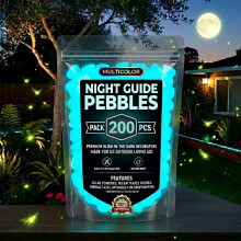 (5 pack*blue, -) 1000 de pietre de grădină care strălucesc în întuneric, pietre luminoase pentru amenajarea teritoriului