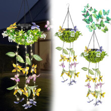 (B-2 PCS, -) Solar-Powered Hanging Milan Grass Light, IP65 Waterproof Artificial Plant