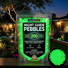 (5 pack*green, -) 1000 de pietre de grădină care strălucesc în întuneric, pietre luminoase pentru amenajarea teritoriului