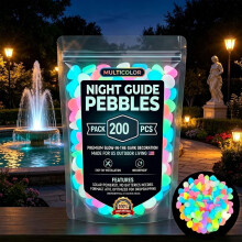 (5 pack*colorful, -) 1000 de pietre de grădină care strălucesc în întuneric, pietre luminoase pentru amenajarea teritoriului