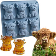 (1pc, -) Hochland Kuh Eiswürfelform, 3D, Silikon, Whiskey, Cocktails, 6 Würfel, Party, Geschenk, 1 Stk