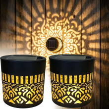 (2PCS, -) Decorative Solar Mandala Lights, Metal Fence Light for Garden