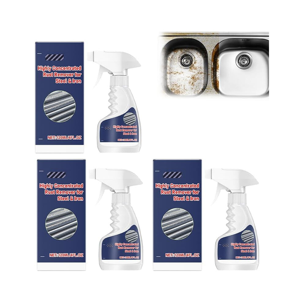 (3Pcs, -) 2026 Rust Remover Spray For Metal, Highly Concentrated 4 Fl Oz 5437706488958
