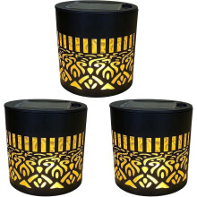 (3PC, -) Decorative Solar Mandala Lights, Metal Fence Light for Garden