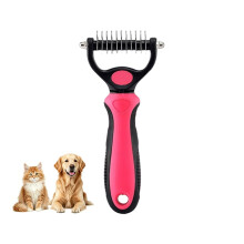 (Pink M, -) Dematting Comb for Dogs Cats, Undercoat Rake for Long Hair Pets