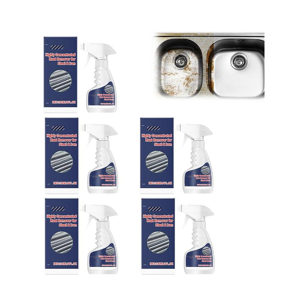 (5Pcs, -) 2026 Rust Remover Spray For Metal, Highly Concentrated 4 Fl Oz 5437706488965