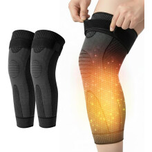 (Black, X-Large) Manguitos de rodilla térmicos 2 pares, para frío