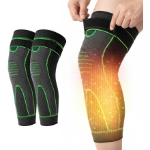 (Green, XX-Large) Manguitos de rodilla térmicos 2 pares, para frío