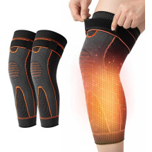 (Orange, XX-Large) Manguitos de rodilla térmicos 2 pares, para frío