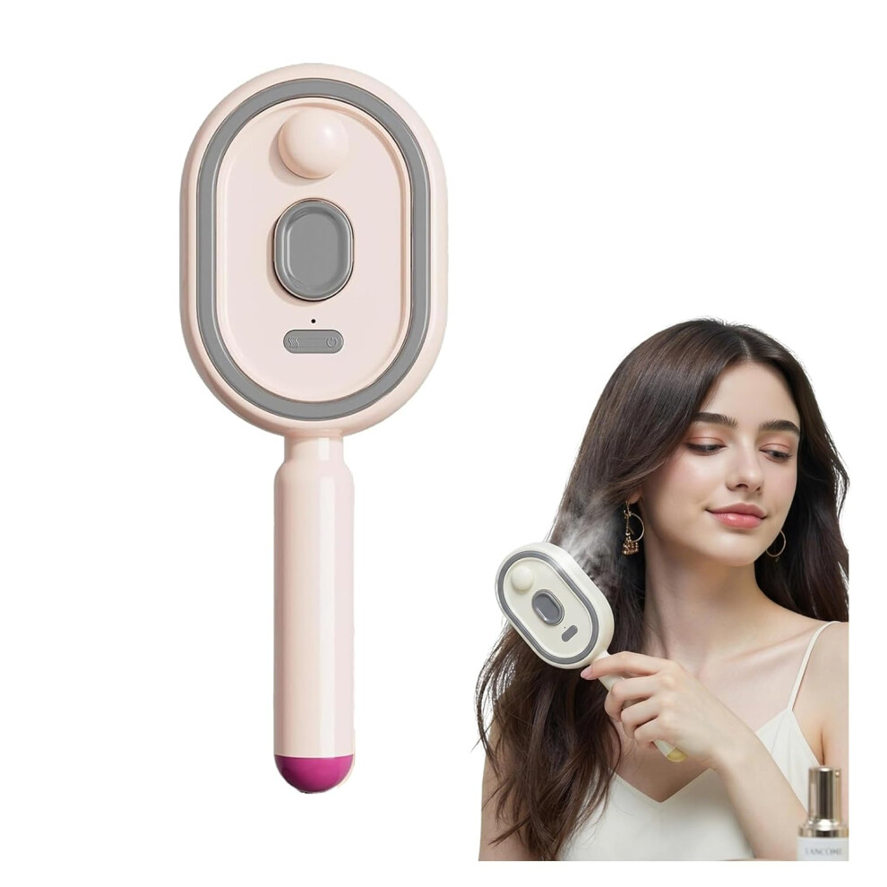 Oimg (Pink, -) Rechargeable Steam Hair Brush With Red Light, Detangling Massage Comb
