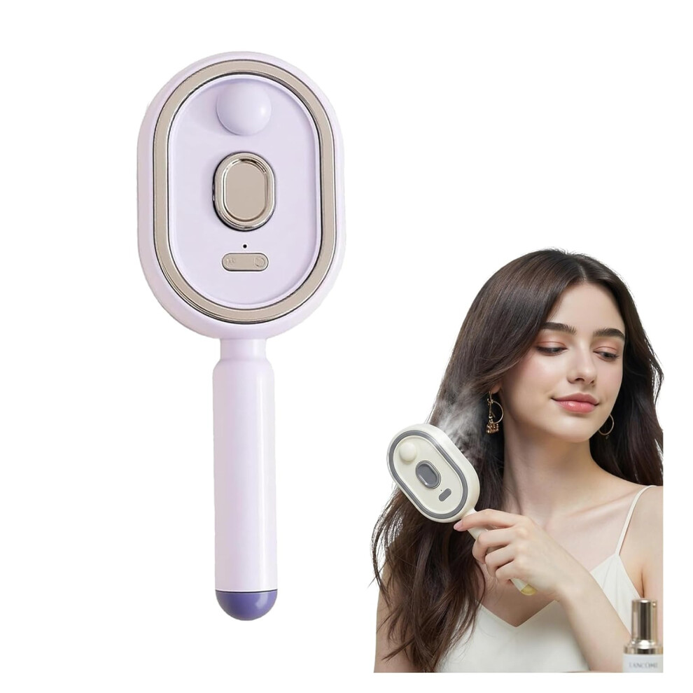 Oimg (Purple, -) Rechargeable Steam Hair Brush With Red Light, Detangling Massage Comb