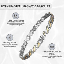 (Silverlittle Fish) Magnetic Bracelets For Women Titanium Steel With Strong Magnets Heart-shaped Bracelet (silver) miao3