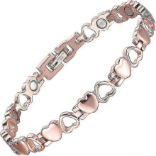 (Rose Gold) Magnetic Bracelets For Women Titanium Steel With Strong Magnets Heart-shaped Bracelet (silver) miao3