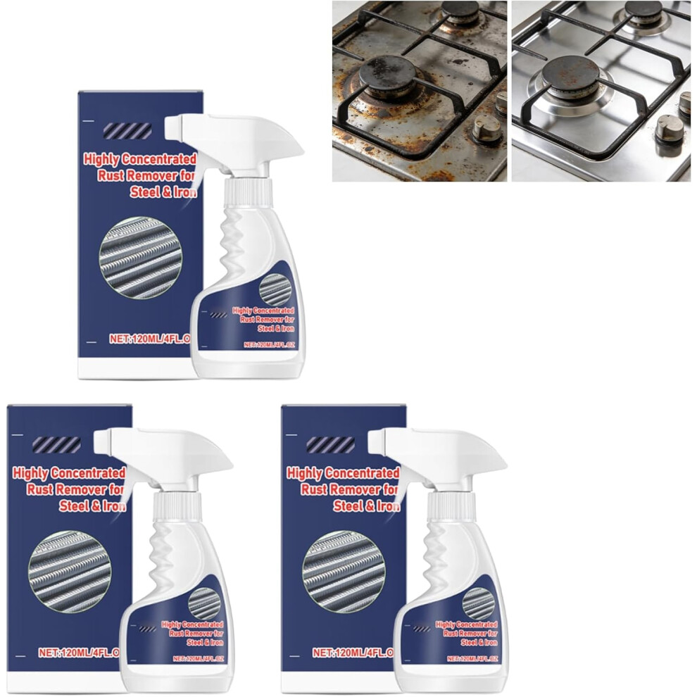 (3 Pcs, -) Highly Concentrated Rust Remover For Steel & Iron, Spray 1Pcs 5437706490579