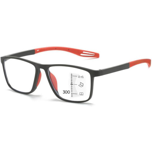 (Red, -) Blauwlicht Blokkerende Leesbril - TR90 Frame, Antislip