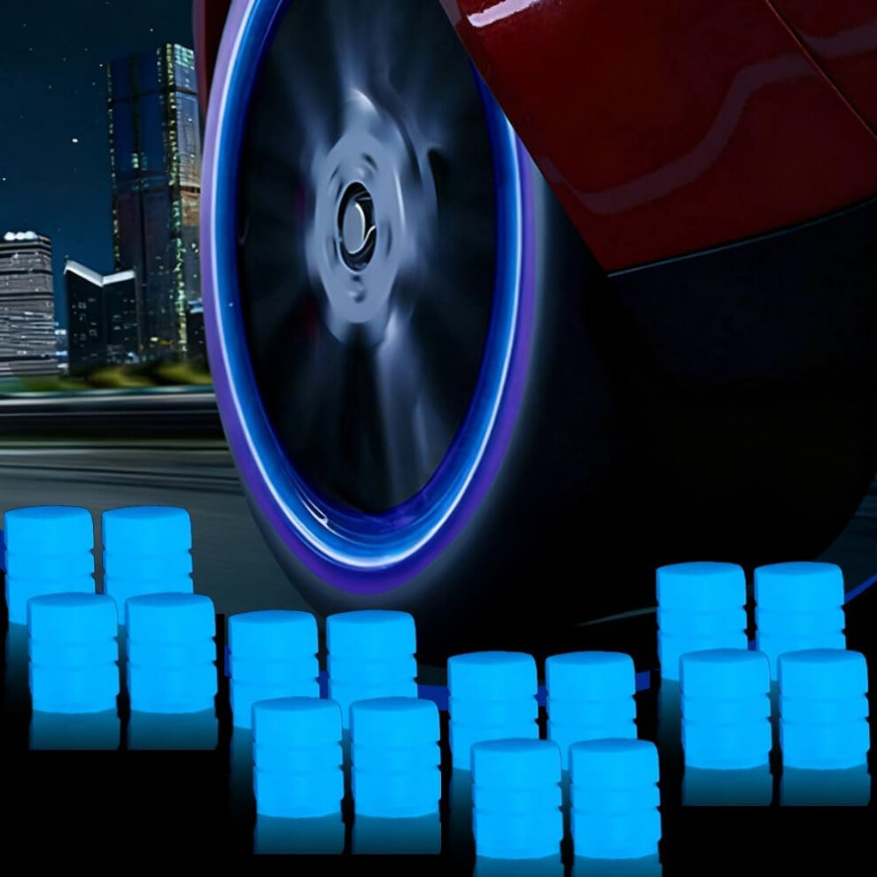 (-16Pcs, -) 2026 Glow In The Tire Valve Caps, Fluorescent Stem Caps 16Pcs Blue/Dark 5437706491743