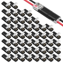(50pcs, -) Dvojitý zásuvný konektor, rychlé připojení, zacvakávací 50 ks