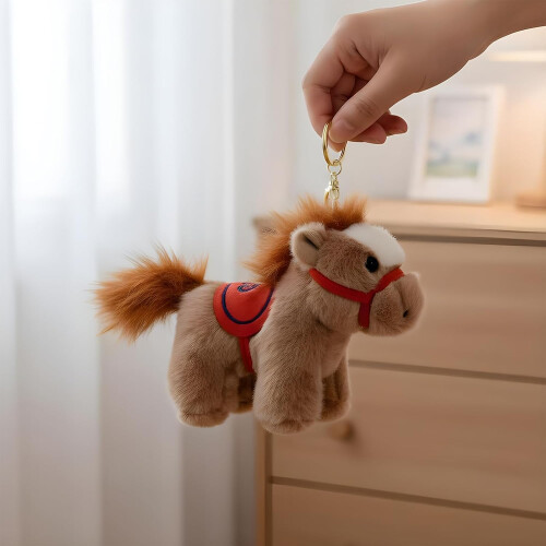 (Style a, -) Porte-clés cheval, peluche, année cheval 2