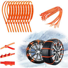 (size_name, 10PCS) Universal Reusable Snow Tire Chains, 10/20/40PCS Heavy Duty Nylon