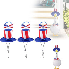 (3pcs, -) 4 Juli Gans Outfit - Patriottische Hoed en Strik voor Tuin Gans