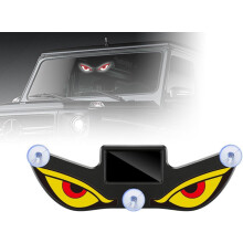 (D, -) Solar Powered Devil Eyes Light for Windshield, USB-C Rechargeable