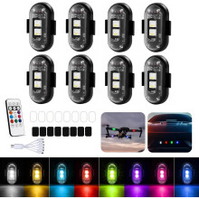 (style_name, -) RGB LED Aircraft Strobe Light Remote, 8-Color Waterproof 8PCS