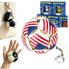 (#C, -) World Fidget Soccer Ball -avaimenperä, 3D Mini Football -avaimenperä