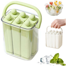 (Green-6, -) Silikon Eisstiel Tray, 6/12 Sticks, Aufbewahrung, Wiederverwendbar, Popsicle, Grün, 12, Form